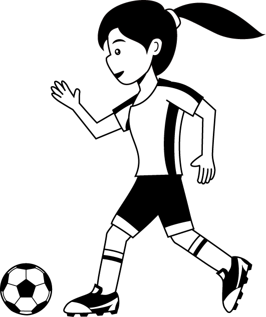 サッカー25-女子サッカーイラスト