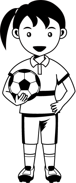 サッカー27-女子サッカーイラスト
