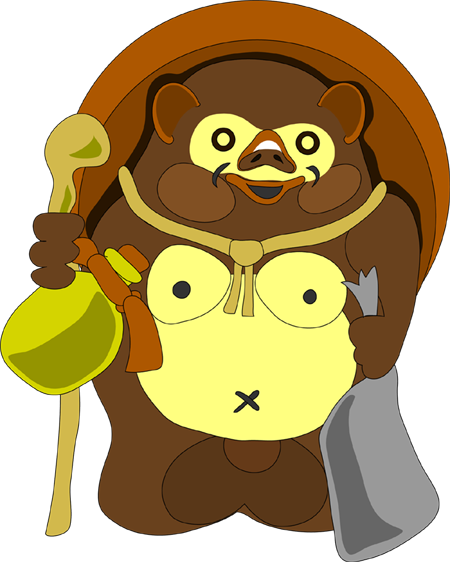 イラストポップ 旧 動物イラスト タヌキのフリー素材