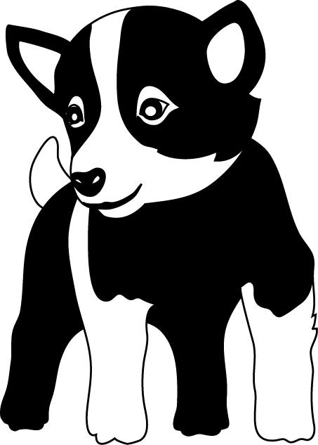 犬 イラスト 白黒 かわいい かっこいい無料イラスト素材集