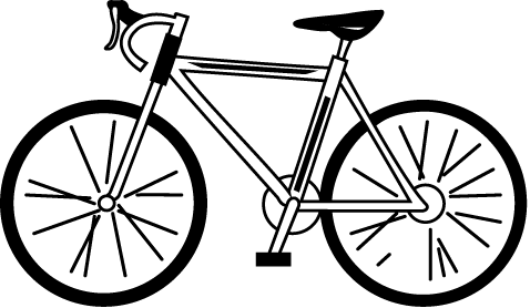 綺麗な白黒 自転車 イラスト 簡単 スーパーイラストコレクション