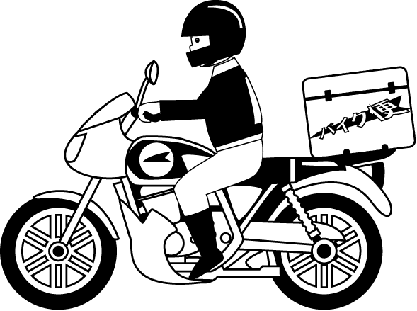 業務用バイク 14 乗り物のイラスト素材 イラストポップ