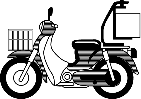 業務用バイク 乗り物のイラスト素材 イラストポップ