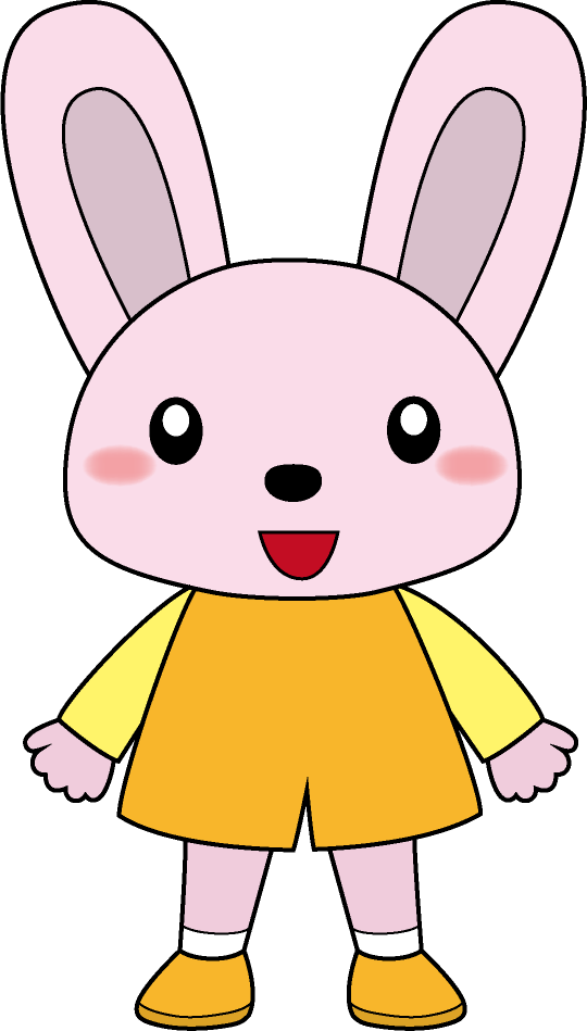 イラストポップの幼児教育素材 動物no11黄色い服を着て立っているウサギの無料イラスト