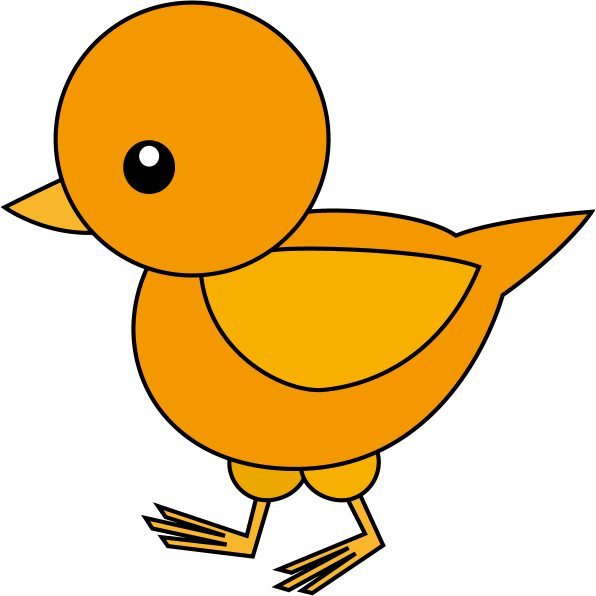 イラストポップの幼児教育素材 鳥no17オレンジ色の小鳥の無料イラスト
