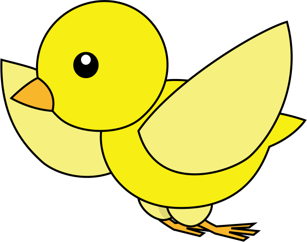 鳥No20黄色の小鳥イラスト