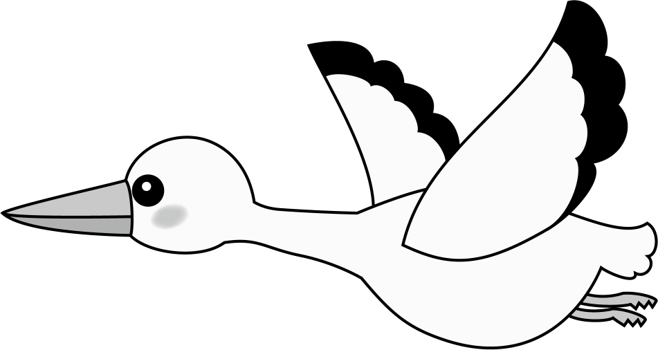 イラストポップの幼児教育素材 鳥no23飛ぶコウノトリの無料イラスト