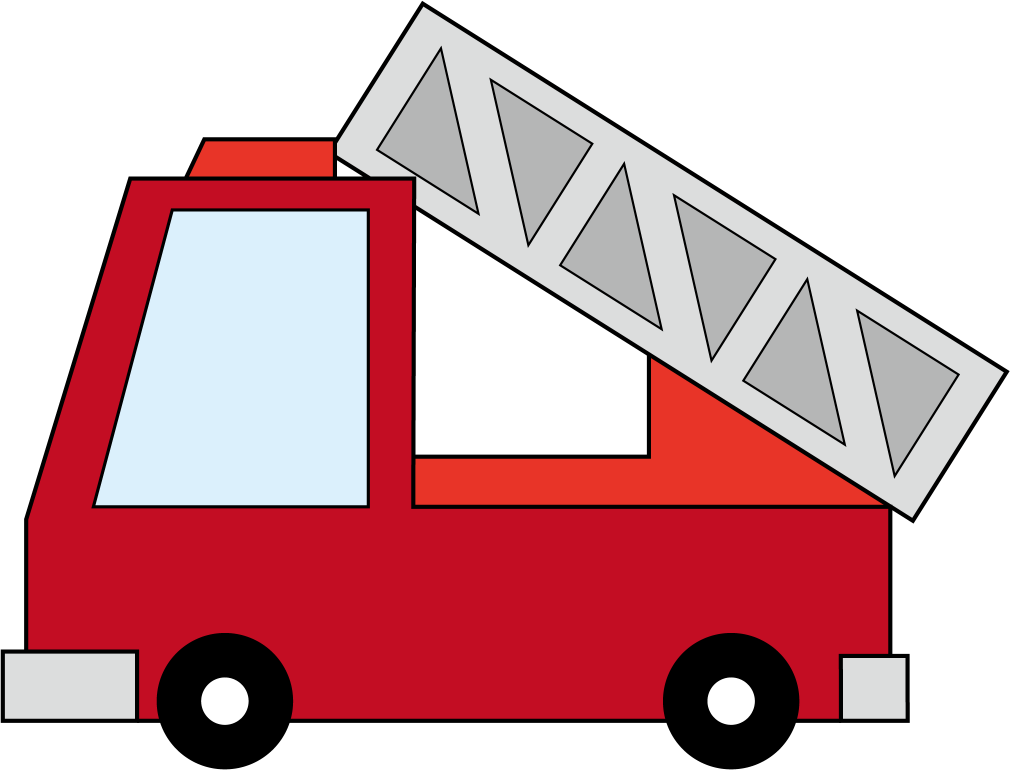 イラストポップの幼児教育素材 クルマno09消防車の無料イラスト