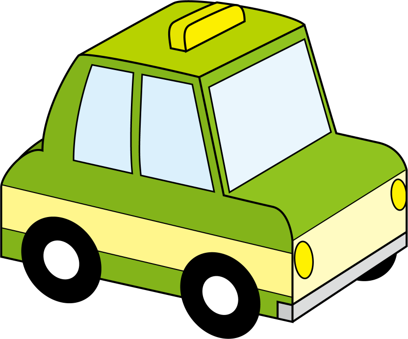 イラストポップの幼児教育素材 クルマno11タクシーの無料イラスト