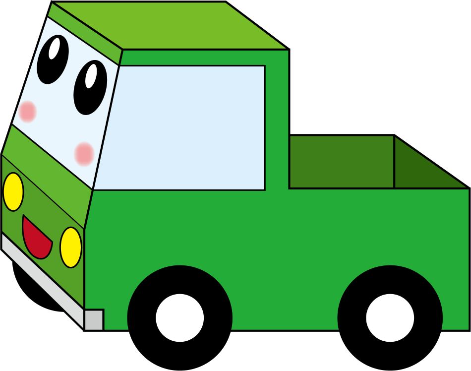イラストポップの幼児教育素材 クルマno18軽トラックの無料イラスト