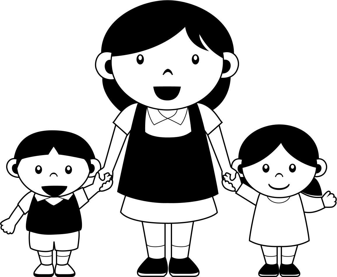 イラストポップの幼児教育素材 保育士no25男の子と女の子と手をつなぐ女の先生の無料イラスト