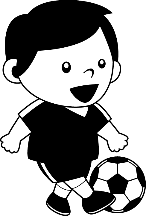 イラストポップの幼児教育素材 幼児1no28ユニフォームを着てサッカーボールを蹴る男の子の無料イラスト