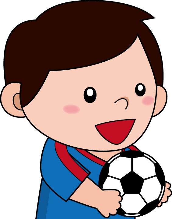 イラストポップの幼児教育素材 幼児2no18サッカーボールを持つ男の子の無料イラスト