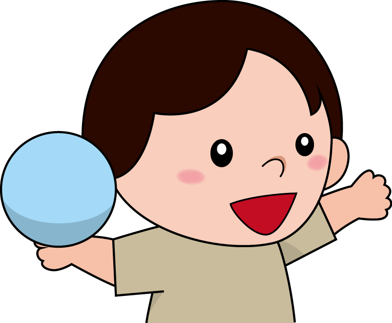 イラストポップの幼児教育素材 幼児2no27ボールを投げて遊ぶ男の子の無料イラスト