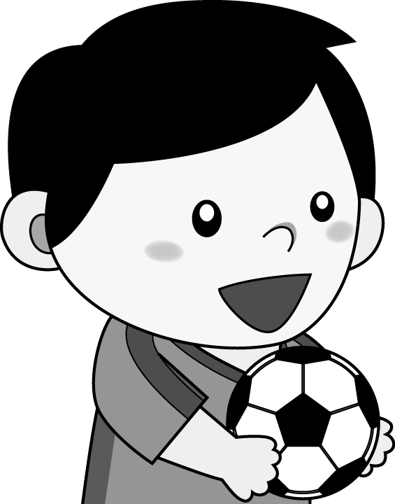 幼児2No18サッカーボールを持つ男の子イラスト