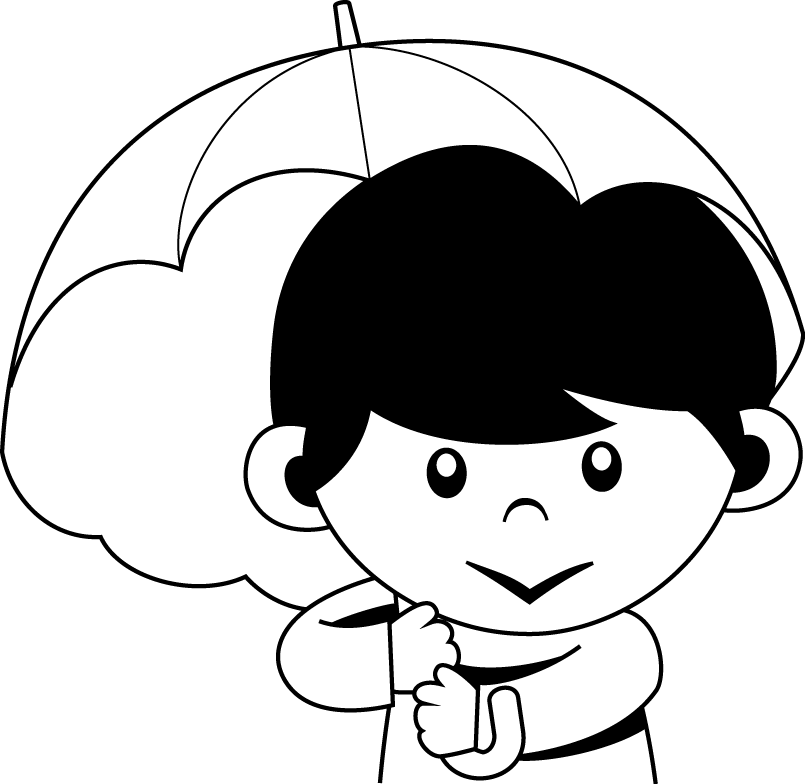 幼児2No08傘をさす子どもイラスト