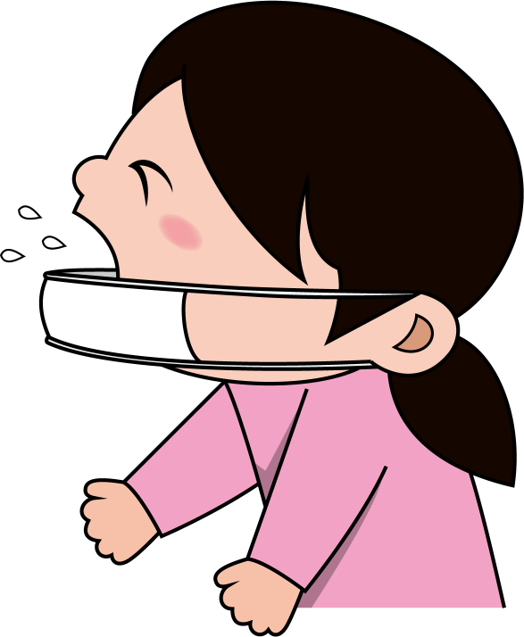 イラストポップの幼児教育素材 ３月no16大きなくしゃみをする女の子の無料イラスト