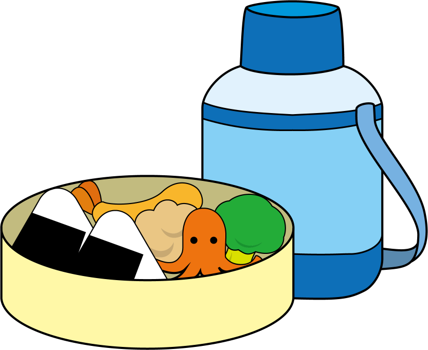 イラストポップの幼児教育素材 ５月no23お弁当と水筒の無料イラスト
