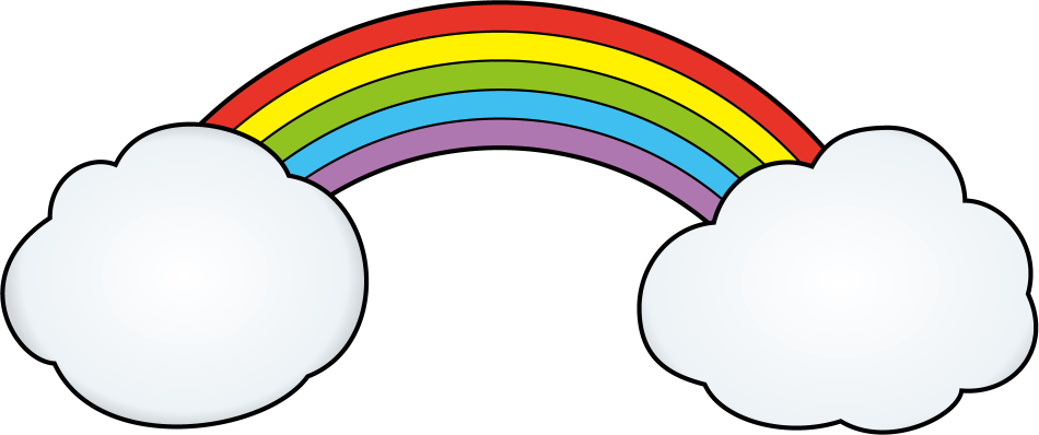 イラストポップの幼児教育素材 ６月no28雲と虹の無料イラスト