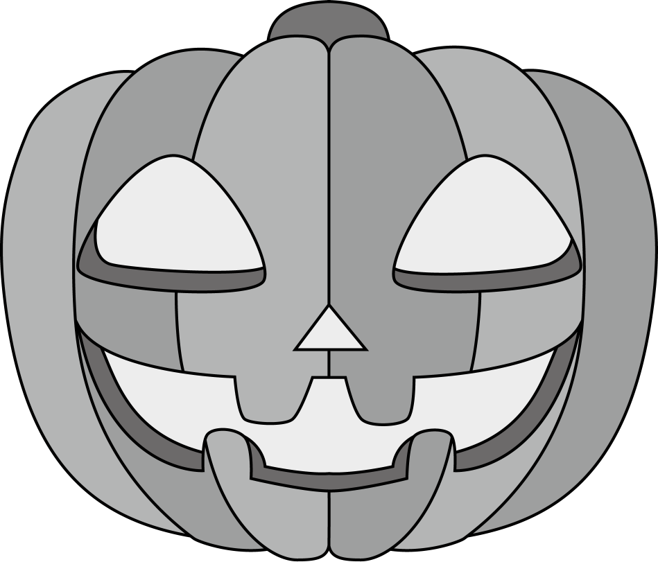 イラストポップの幼児教育素材 10月no23かぼちゃをくりぬいて作ったジャックオランタンの無料イラスト