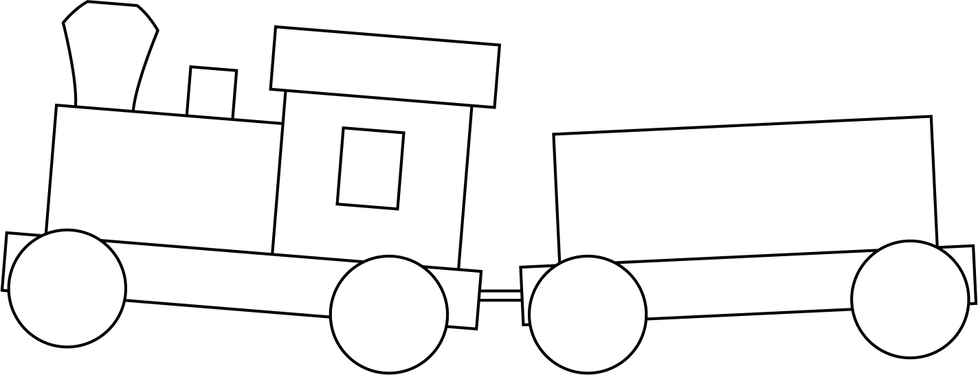 イラストポップの幼児教育素材 おもちゃno10積み木の汽車の無料イラスト