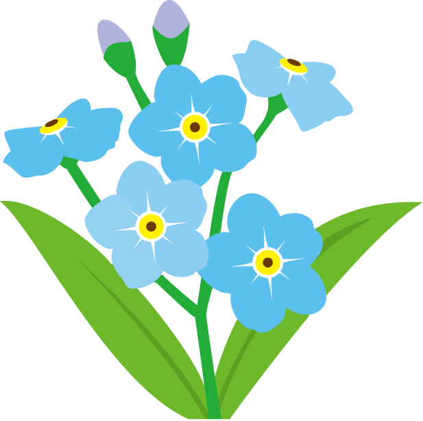 春の花1 わすれな草 花の無料イラスト素材 イラストポップ