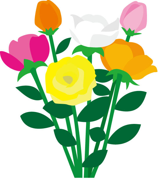 定番の花1 10 バラ 花の無料イラスト素材 イラストポップ
