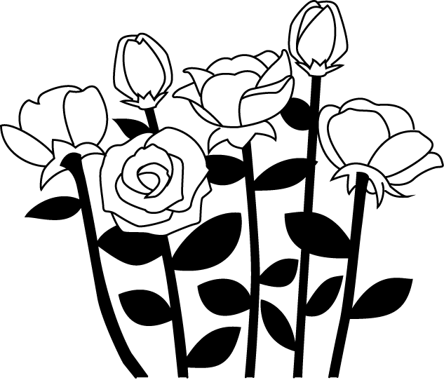 新着アンティーク 薔薇 イラスト 白黒 かわいいディズニー画像