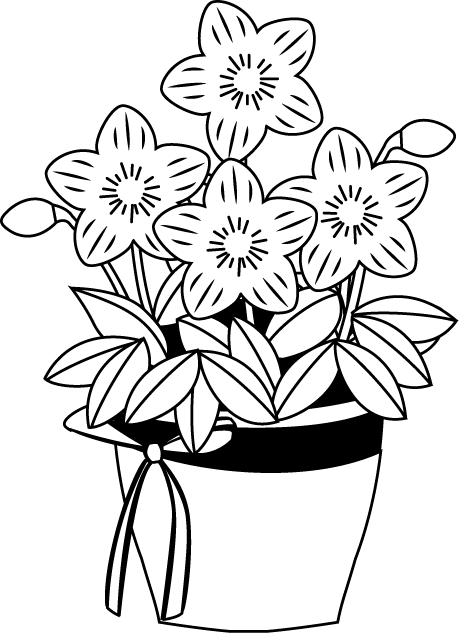 鉢植え06-花鉢イラスト