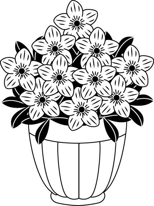 鉢植え07-花鉢イラスト