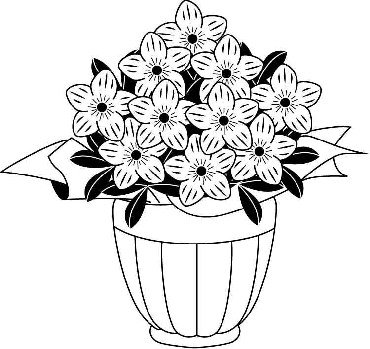 鉢植え08-花鉢イラスト
