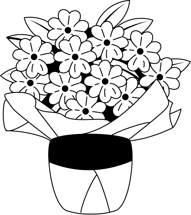 鉢植え14-花鉢イラスト