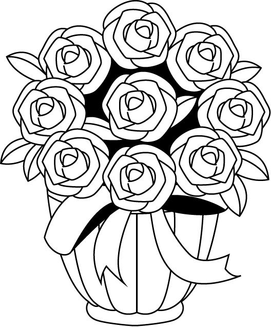 鉢植え バラ 花の無料イラスト素材 イラストポップ