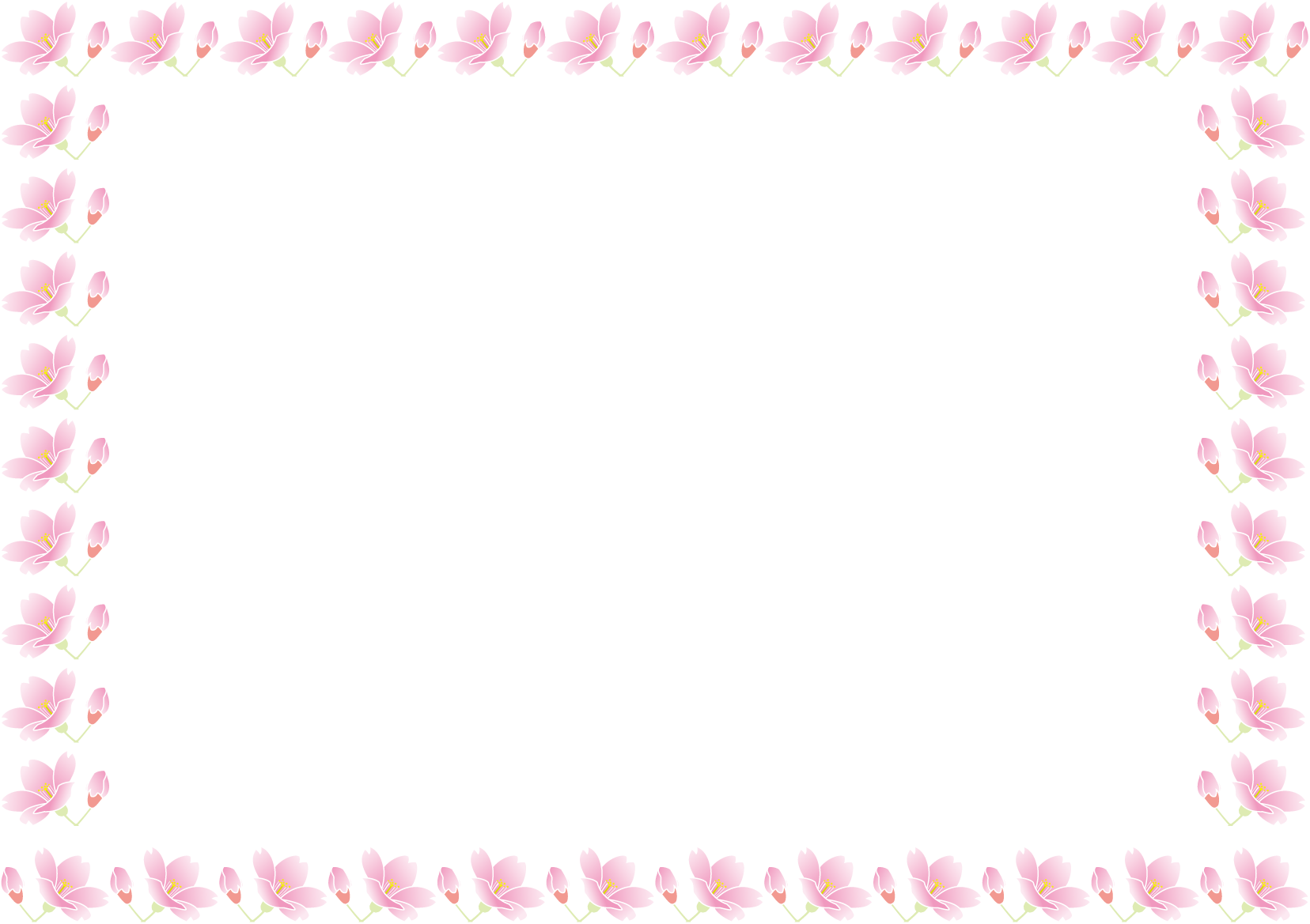 春の花の飾り枠11 桜 花の無料イラスト素材 イラストポップ