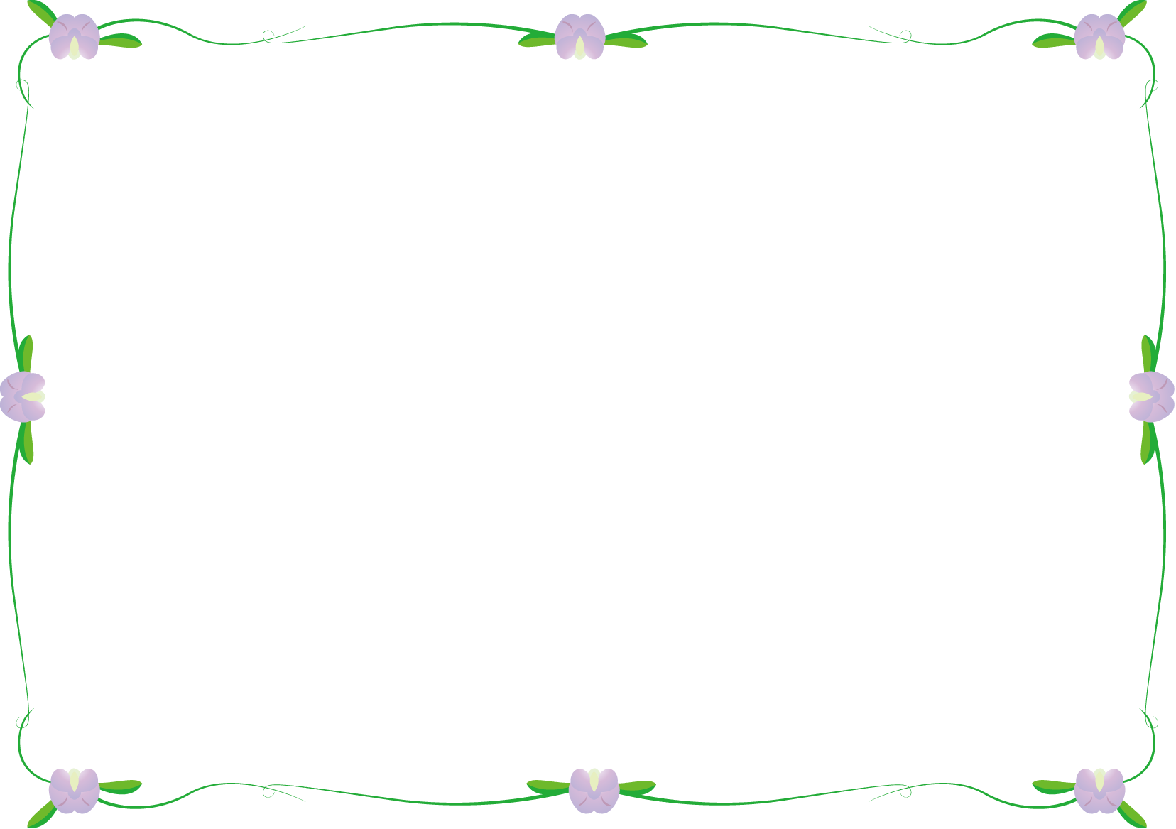 春の花の飾り枠24-スイートピーイラスト