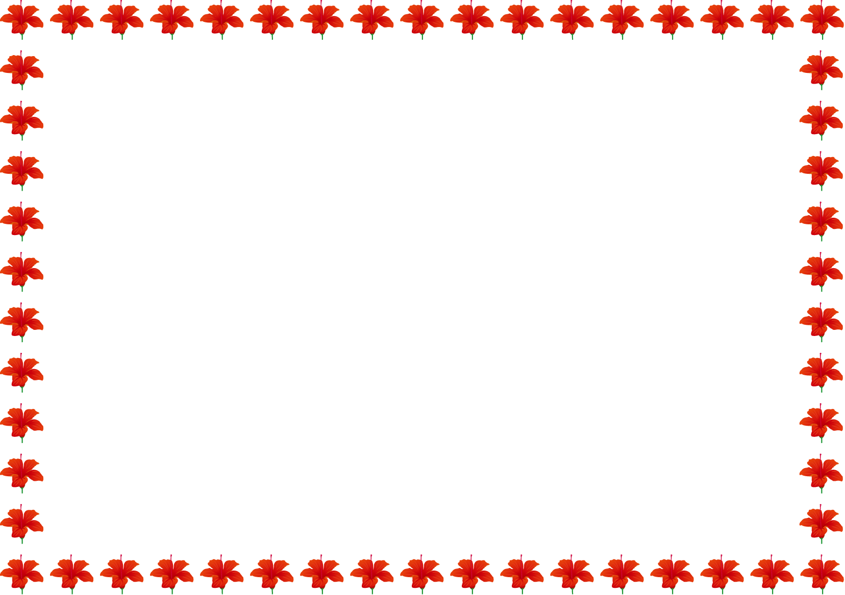 夏の花の飾り枠04 ハイビスカス 花の無料イラスト素材 イラストポップ