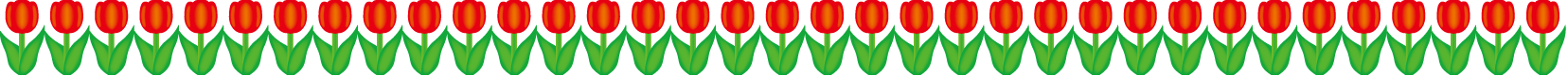 春の花の飾り罫14-チューリップイラスト