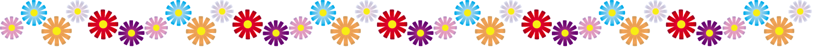 秋冬の花の飾り罫15-コスモスイラスト