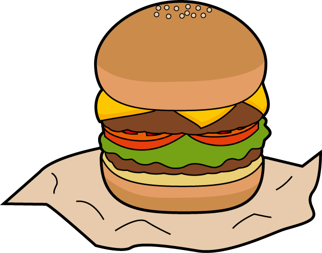 パン17 ハンバーガー 食 料理 食材 の無料イラスト素材 イラストポップ