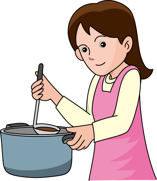 調理21-鍋とお玉 イラスト