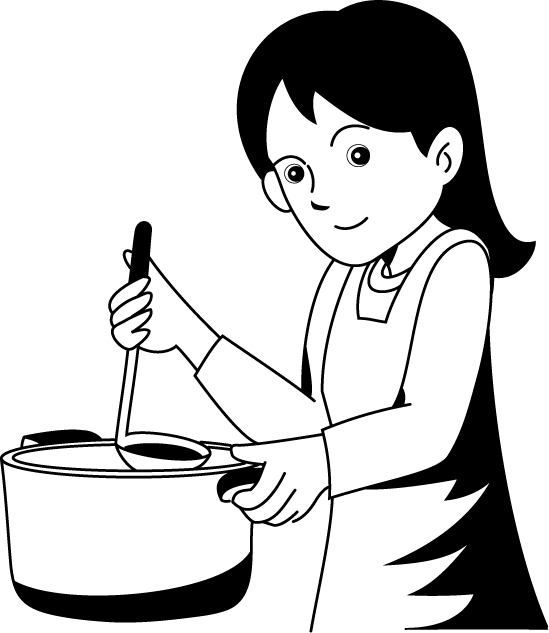 調理21-鍋とお玉 イラスト