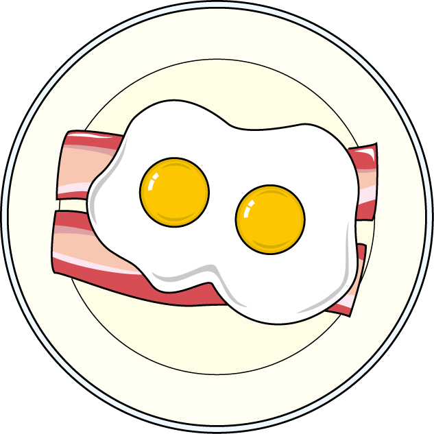 卵10 ベーコンエッグ 食 料理 食材 の無料イラスト素材 イラストポップ