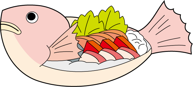 魚料理03 刺身 食 料理 食材 の無料イラスト素材 イラストポップ