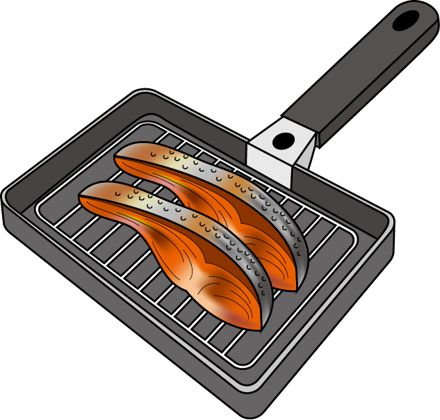 魚料理07 焼き鮭 食 料理 食材 の無料イラスト素材 イラストポップ