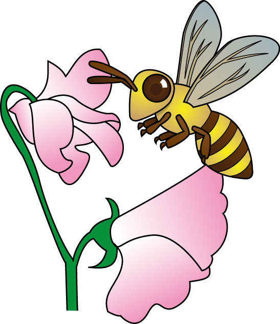 イラストポップの昆虫画像素材 蜂no02ミツバチの無料イラスト
