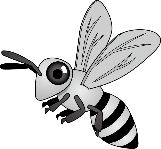 イラストポップの昆虫画像素材 蜂no01ミツバチの無料イラスト