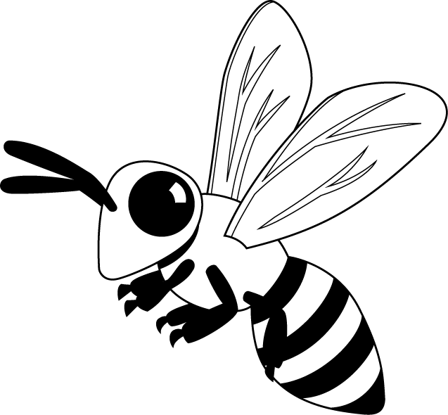 イラストポップの昆虫画像素材 蜂no01ミツバチの無料イラスト