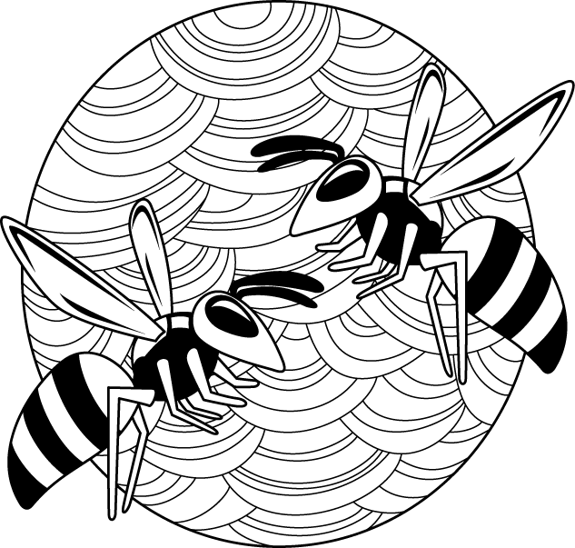 イラストポップの昆虫画像素材 蜂no10スズメバチの無料イラスト