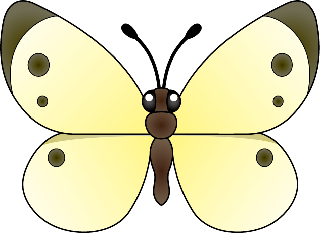 イラストポップの昆虫画像素材 蝶no01モンシロチョウの無料イラスト