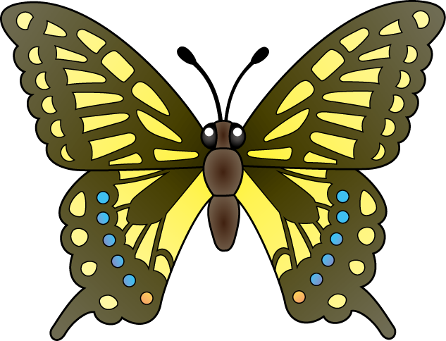 イラストポップの昆虫画像素材 蝶no02アゲハチョウの無料イラスト